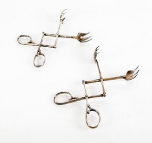 Cartier Two Sterling Silver Ice Tongs