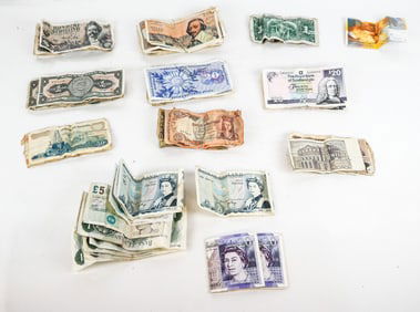 Group of Assorted and Vintage Bank Notes, 84