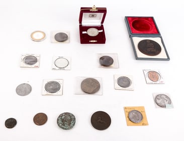 Group of Assorted Coins and Medallions, 18