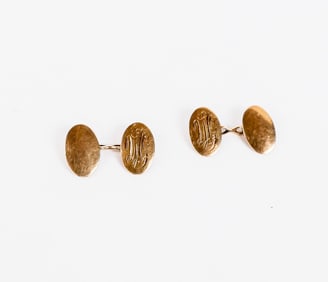 Pair 14K Gold Double Cufflinks