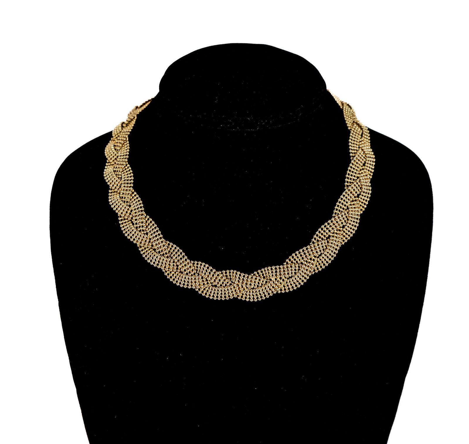 18K Gold Braided Bead Necklace (1 of 10)
