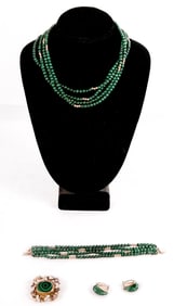 Collection of Malachite Jewelry, 4