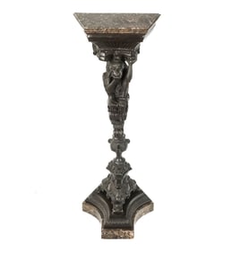 Rococo Revival Patinated Metal Pedestal