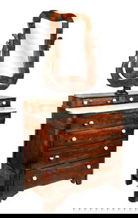 Empire Flame Mahogany Gentleman's Chest & Mirror