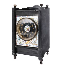 J. E. Caldwell & Co Black Marble Mantle Clock