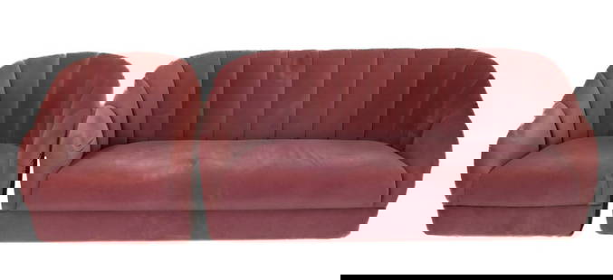 Pink Upholstered Sofa And Club Chair