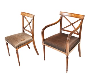 Set Of 2 Antique Sheraton Chairs