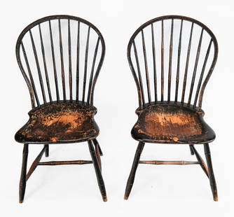 Pair Of Antique Windsor Side Chairs