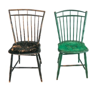 Two Similar Antique American Side Chairs