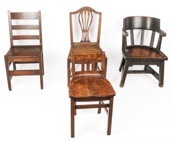 Four Mission Oak Chairs