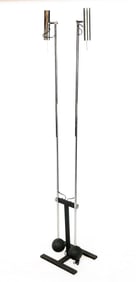 Mid-Century Modern Chrome & Iron Floor Lamp