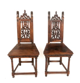Pair Of Ornate Renaissance-Style Side Chairs