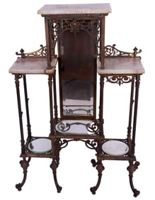 French Bronze Carved Etagere