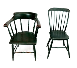 Two Antique American Painted Chairs