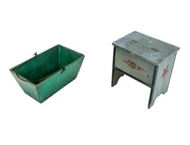 Two Vintage Americana Painted Items