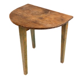 Antique American "D" Shape Work Table