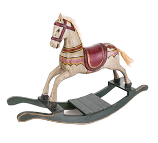 Folk Art Diminutive Rocking Horse