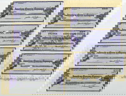 7 American Express Vintage Traveler's Checks