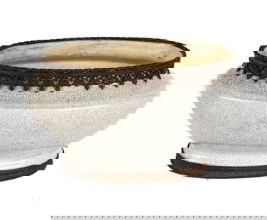Gilt Metal Mounted Crackle Glaze Jardiniere