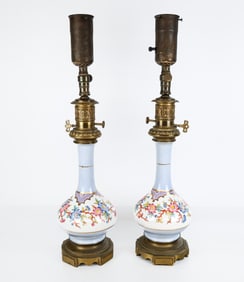 Pair Of French Porcelain Lamps