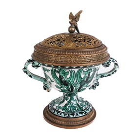 Faience Urn Mounted as a Censor