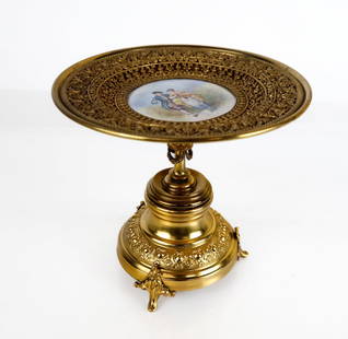 Gold-Tone and Enamel Three-Footed Tazza