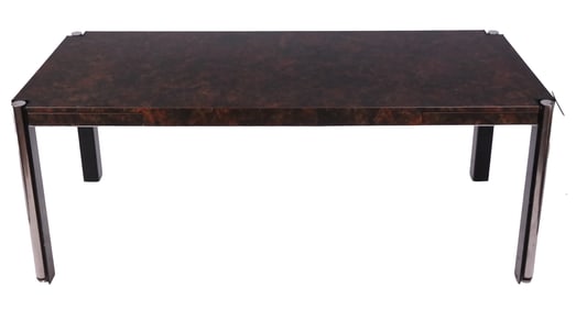 Burl and Chrome Bureau Plat