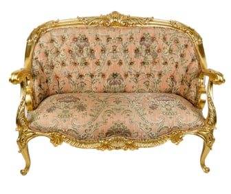 Rococo Baroque Gilded Parlor Settee