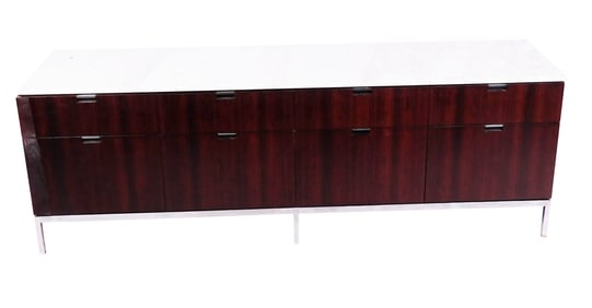 Florence Knoll Rosewood and Marble Top Credenza