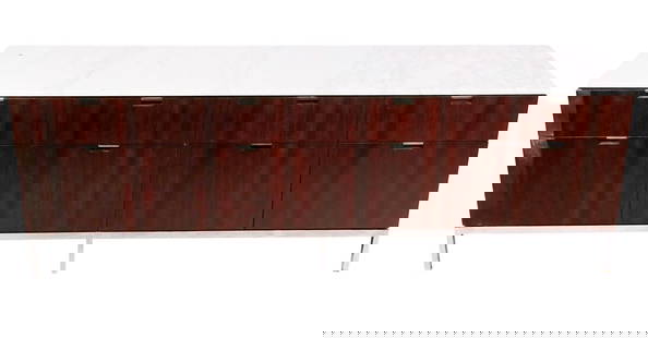 Florence Knoll Rosewood and Marble Top Credenza