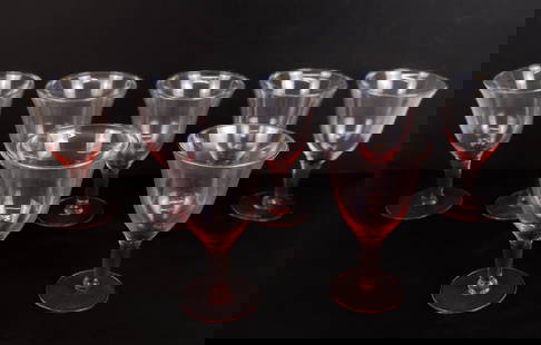 7 Blush/Peach Colored Glass Goblets