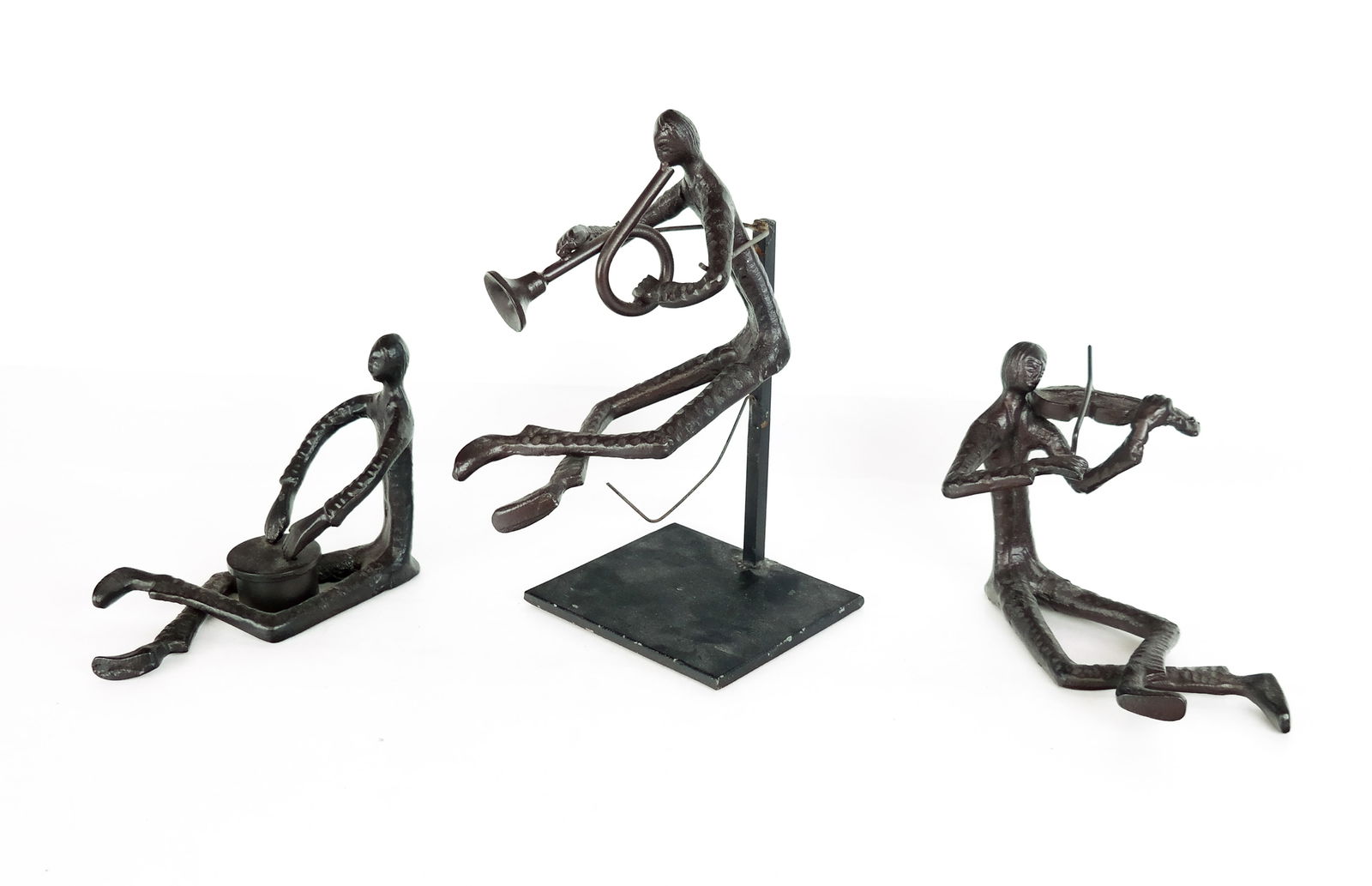 Mid-Century Modern Brutalist Bronze Musicians, 3 (1 of 11)