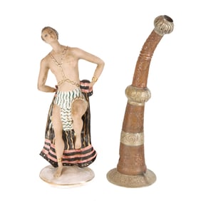 Italian Sculpture And A Tibetan Horn