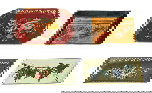 Four Tole Decorated Butler's Trays