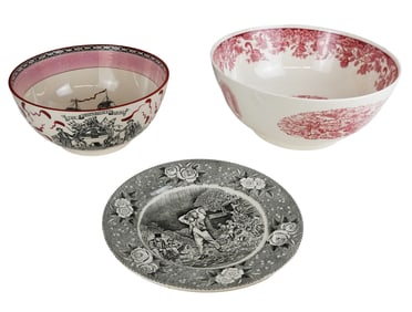 Adams, Wedgwood Et Al Transferware Bowls & Plate 3