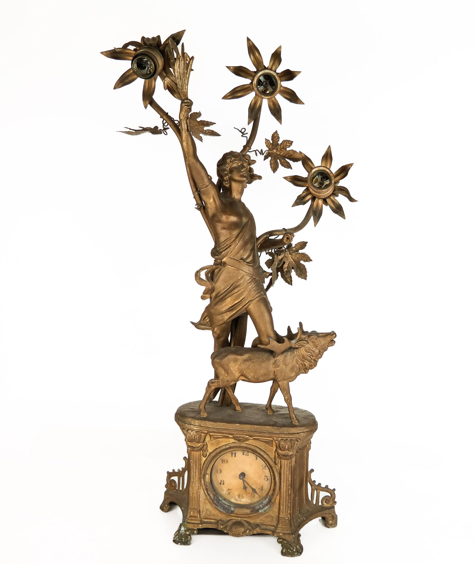 Classical White Metal Sculptural Clock (1 of 14)