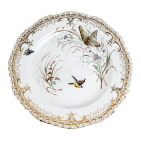 KPM Insect and Bird Decorated Salad Plates, 6