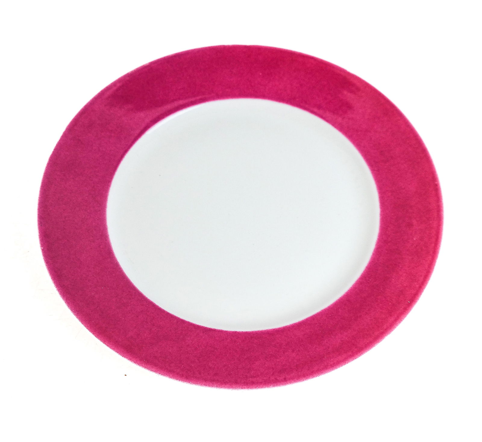 Legle Legrand Lebouc Pink Decorated Salad Plates 6: Legle Legrand Lebouc for Macy's pink decorated salad plates, Limoges, France, marks to base. [8.75" Diameter]. Overall condition is good, some with minor losses to pink border and scratches.