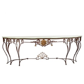Italian Deco Chinoiserie Mascaron Console Table