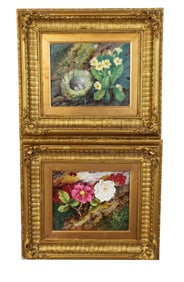 After Oliver CLARE: Pr of Still Life Oil Paintings