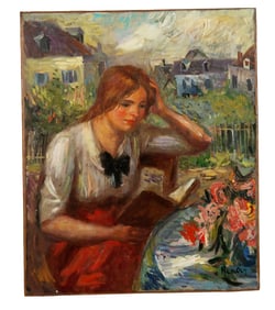 After RENOIR: Woman Reading - Oil Painting