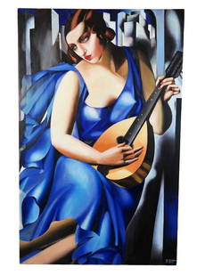 After Tamara De LEMPICKA: Woman In Blue