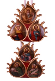 Pair Of Icon Triptychs On Panels