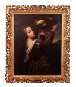 After TITIAN: Study Of A Woman - Oil Painting