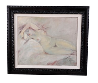 Louis ICART: Female Nude - Oil Painting