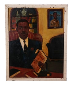 Figural Oil on Board of a Man