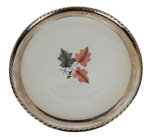 Fisher Sterling Silver & Lenox "Trio" Cake Plate