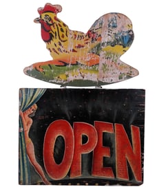 Two Vintage Painted Wood Signs