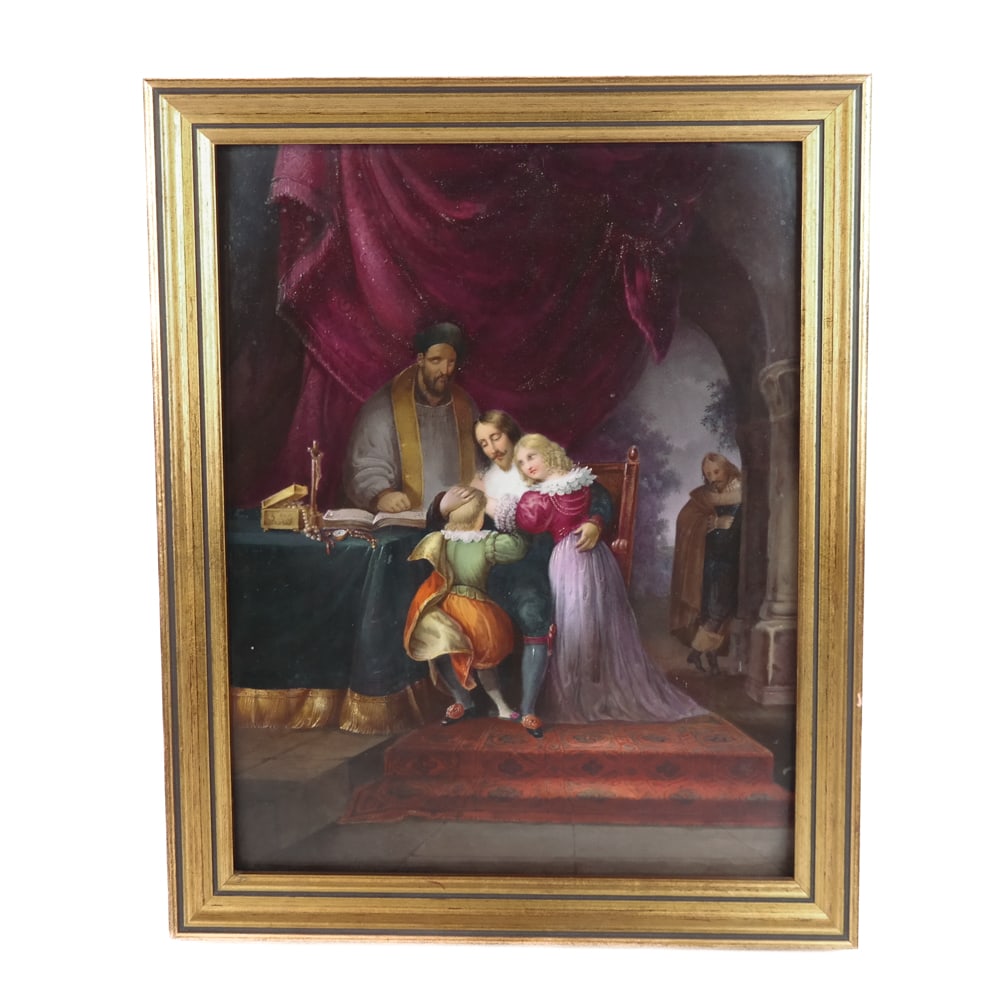 Continental Porcelain Plaque Of Interior Scene (1 of 9)