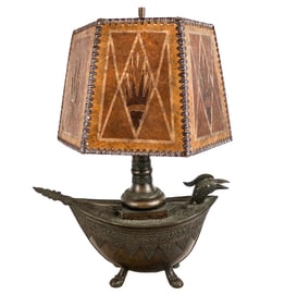 Bronze Kendi-Style Lamp